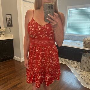 Floral Red Summer Dress
